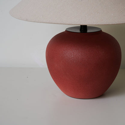 Terra Rouge Table Lamp | Red Ceramic Base | Linen Shade