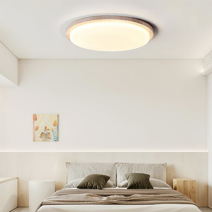 Terra Round Ceiling Light | Yellow Travertine & Acrylic | Multiple Sizes Available