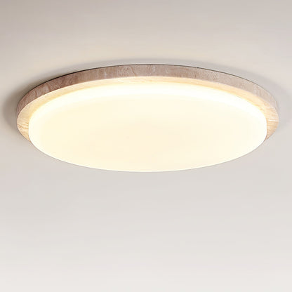 Terra Round Ceiling Light | Yellow Travertine & Acrylic | Multiple Sizes Available