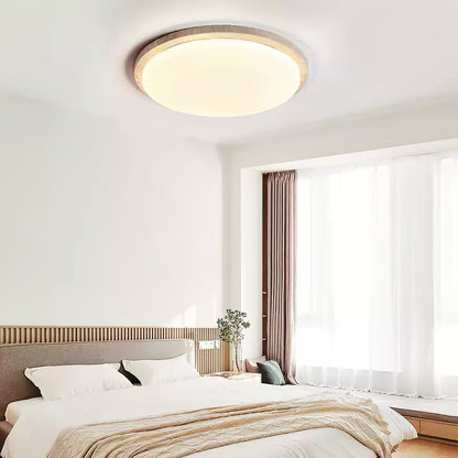 Terra Round Ceiling Light | Yellow Travertine & Acrylic | Multiple Sizes Available