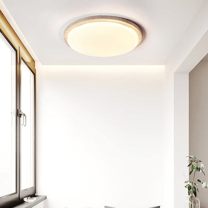 Terra Round Ceiling Light | Yellow Travertine & Acrylic | Multiple Sizes Available