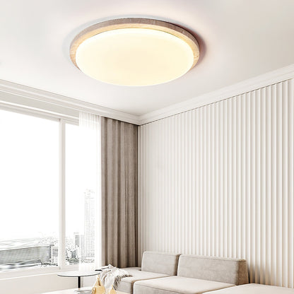 Terra Round Ceiling Light | Yellow Travertine & Acrylic | Multiple Sizes Available