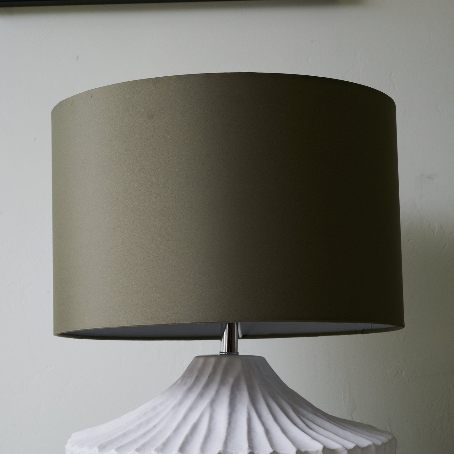 Ceramic Table Lamp | Olive Green Shade | 38cm Diameter