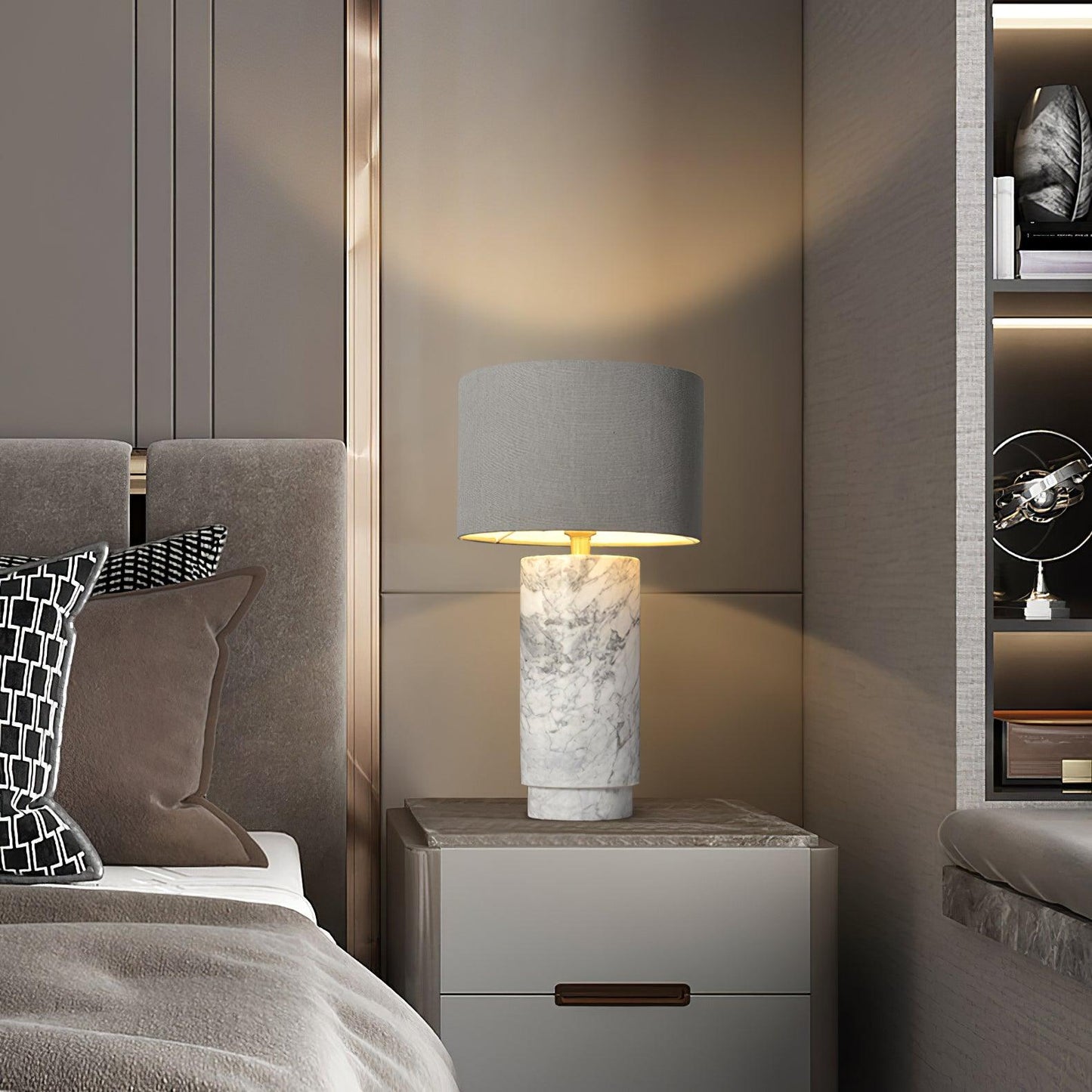Terra Table Lamp | Green Marble Base | 57cm Height