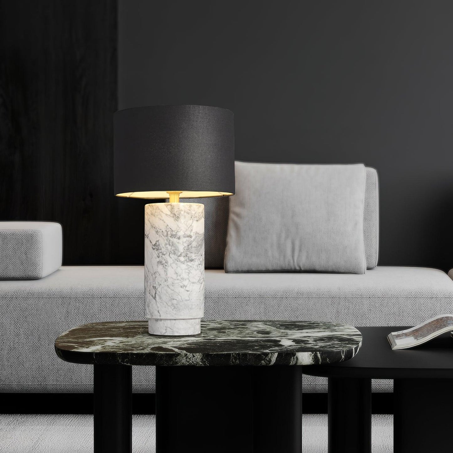 Terra Table Lamp | Green Marble Base | 57cm Height