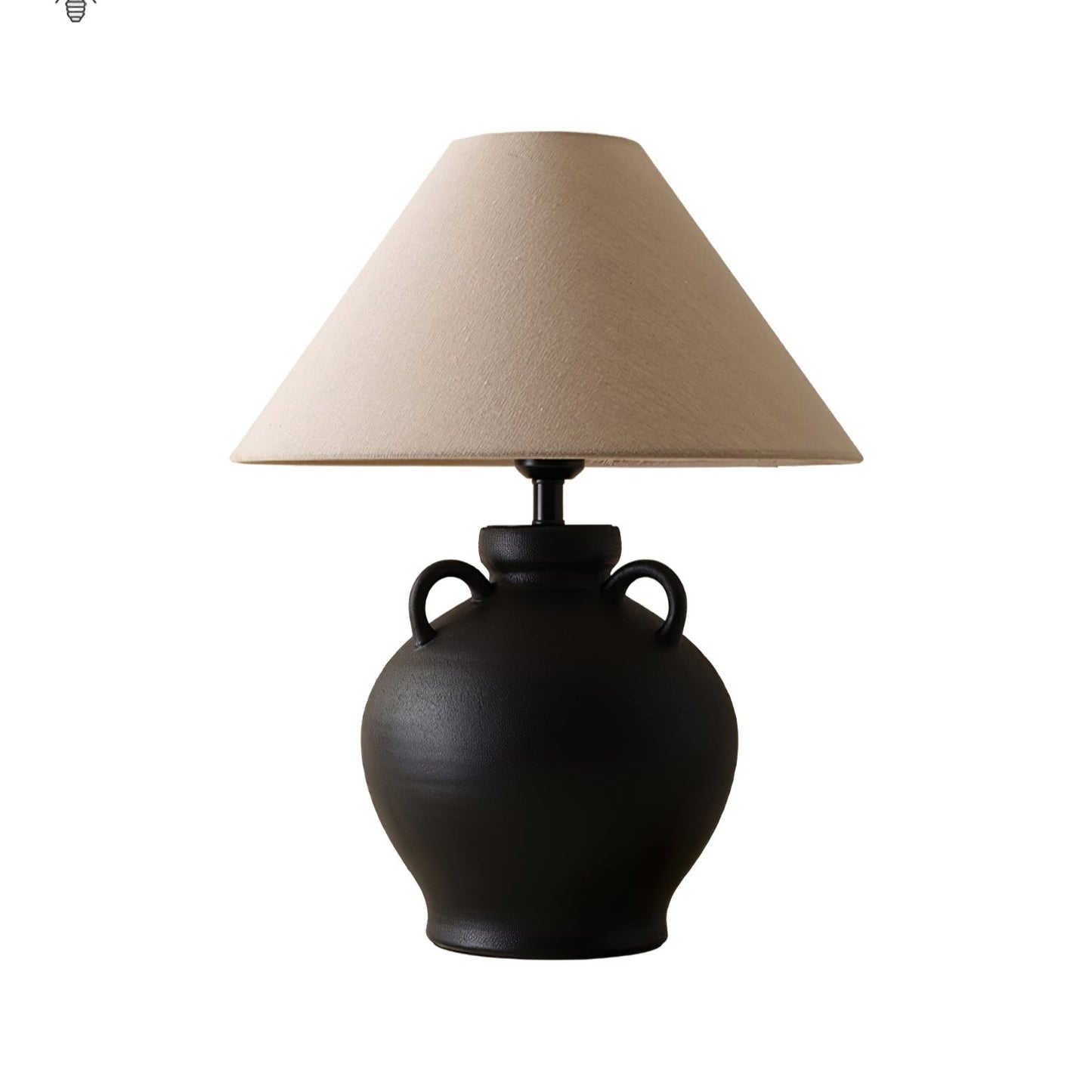 Terracotta Table Lamp | Ceramic Base with Linen Shade | 40cm Diameter