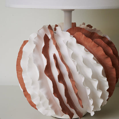 Table Lamp | Terracotta & White Ceramic | 33cm Diameter