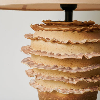 Ceramic Table Lamp | Sandy Glaze Sculptural Design | 40cm Diameter