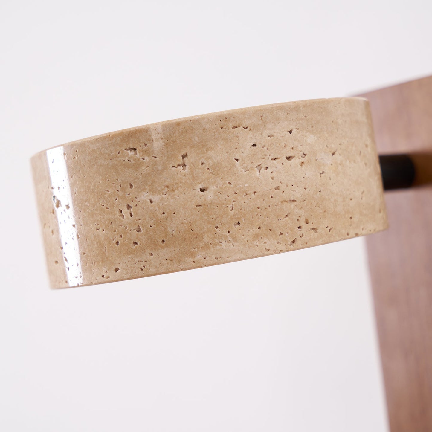 Grove Beam Wall Lamp | Yellow Travertine, Wood, Acrylic | Wall Mount