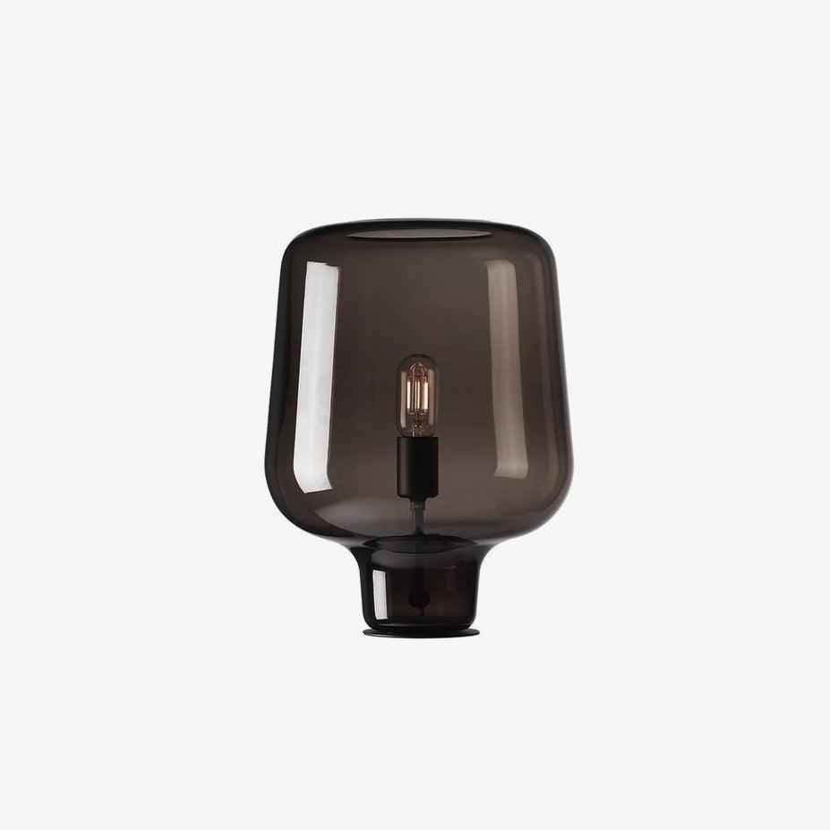 Teutonic Table Lamp | Smoke Gray Glass & Metal | 24cm Diameter