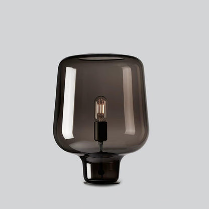 Teutonic Table Lamp | Smoke Gray Glass & Metal | 24cm Diameter