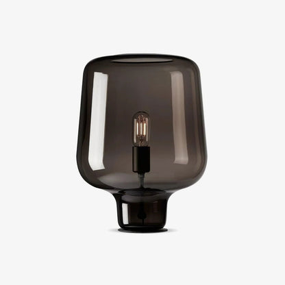 Teutonic Table Lamp | Smoke Gray Glass & Metal | 24cm Diameter