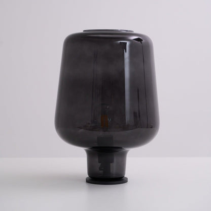 Teutonic Table Lamp | Smoke Gray Glass & Metal | 24cm Diameter