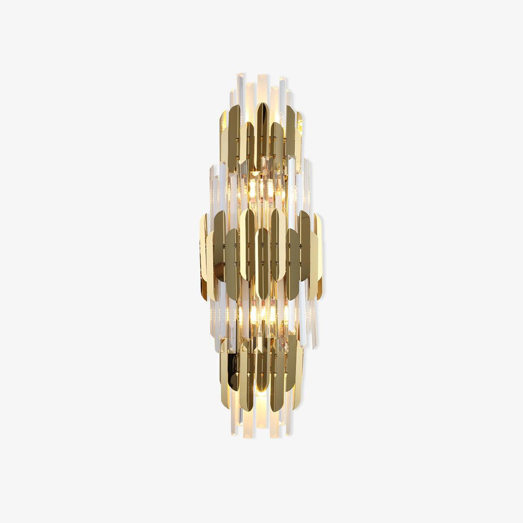 Wall Light Set | Stainless Steel & Crystal | Gold Finish | 2 Pack