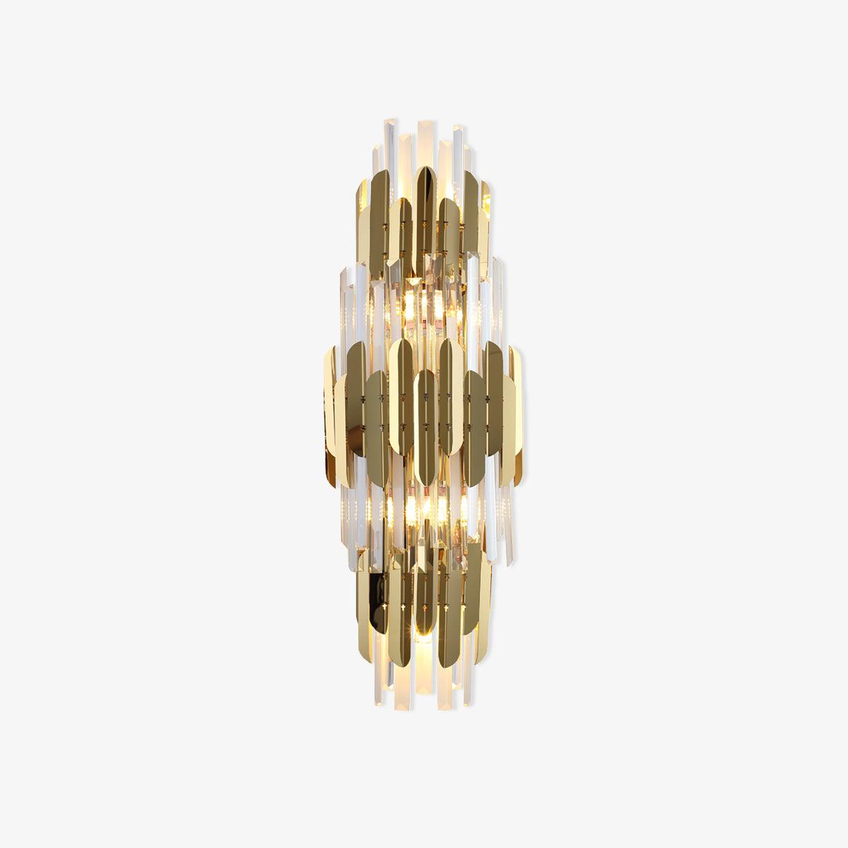 Wall Light Set | Stainless Steel & Crystal | Gold Finish | 2 Pack