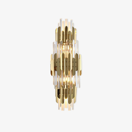 Wall Light Set | Stainless Steel & Crystal | Gold Finish | 2 Pack