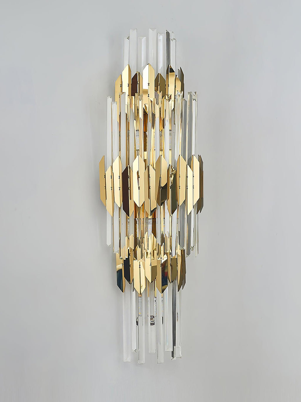 Wall Light Set | Stainless Steel & Crystal | Gold Finish | 2 Pack