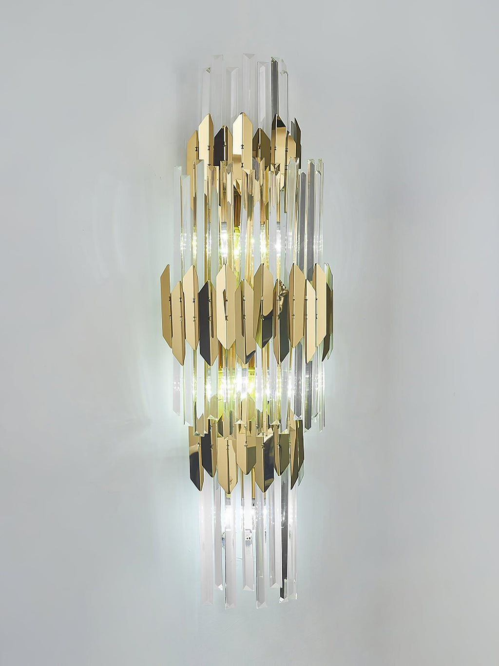 Wall Light Set | Stainless Steel & Crystal | Gold Finish | 2 Pack