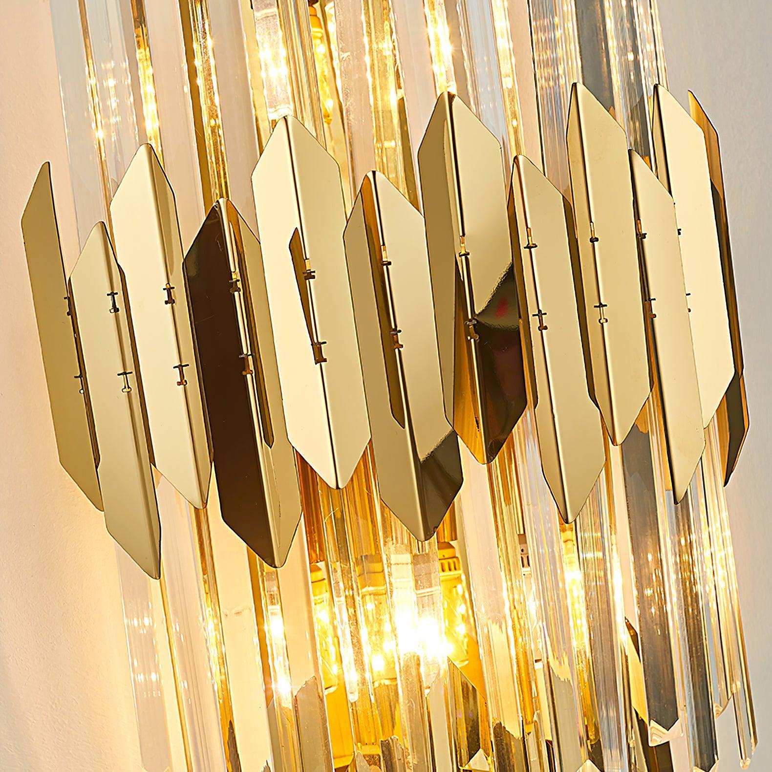Wall Light Set | Stainless Steel & Crystal | Gold Finish | 2 Pack