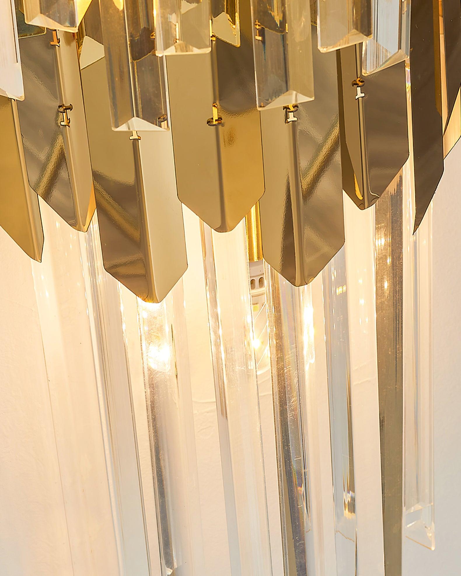 Wall Light Set | Stainless Steel & Crystal | Gold Finish | 2 Pack
