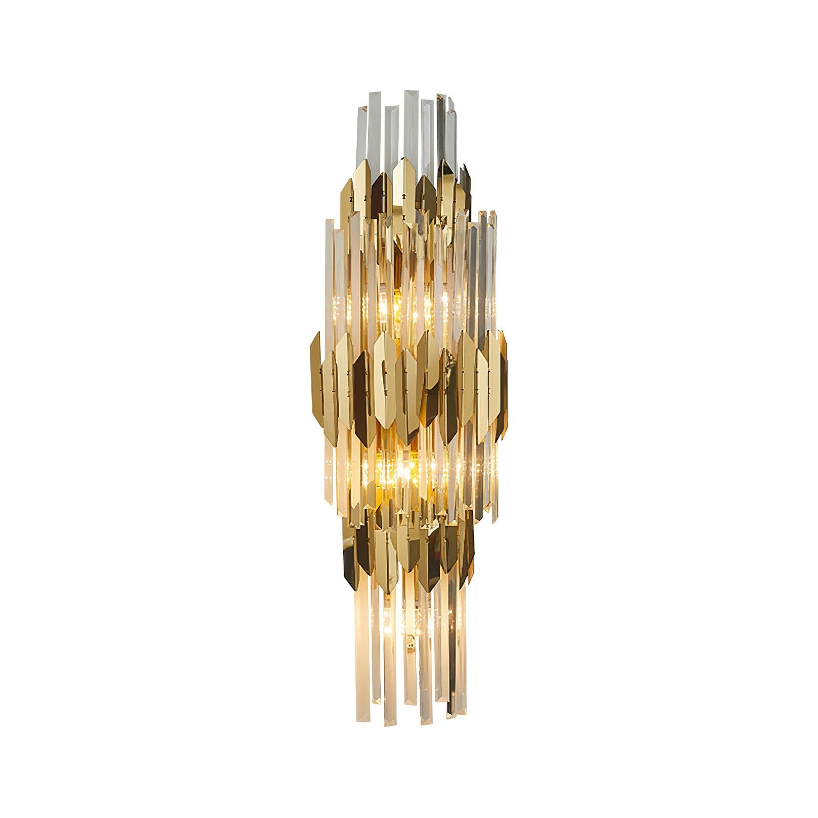Wall Light Set | Stainless Steel & Crystal | Gold Finish | 2 Pack