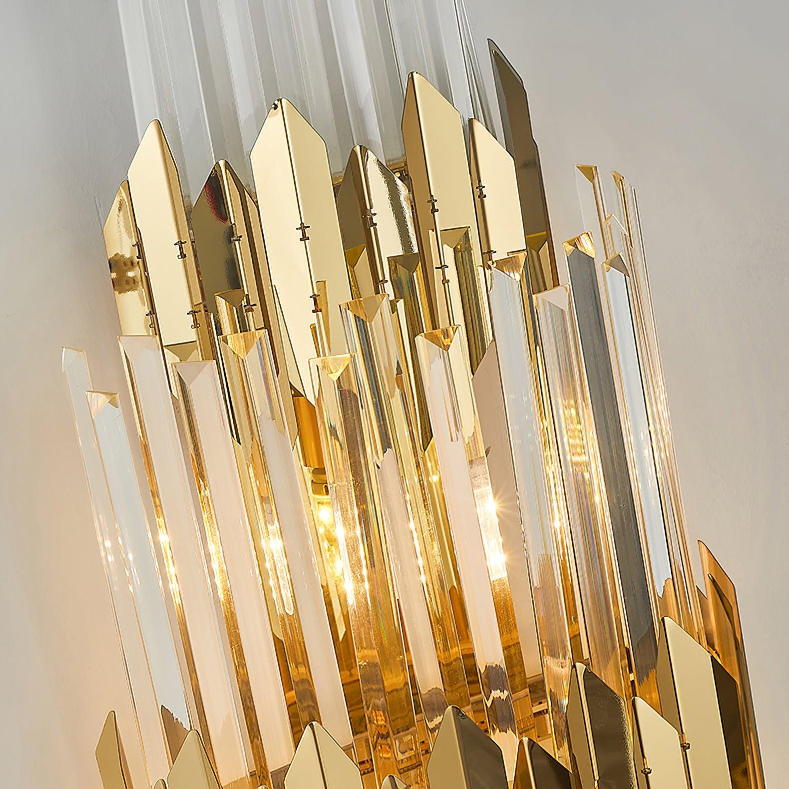 Wall Light Set | Stainless Steel & Crystal | Gold Finish | 2 Pack