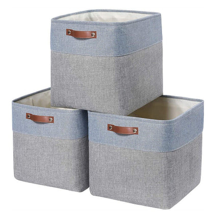 Canvas Storage Cube Box | High-Quality Fabric | 3 Pack