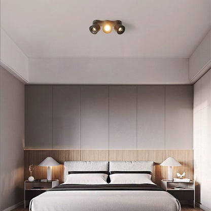 Rotating Ceiling Lamp | Aluminum | 3-Head | Black & White