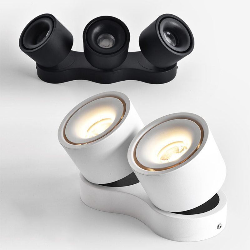 Rotating Ceiling Lamp | Aluminum | 3-Head | Black & White