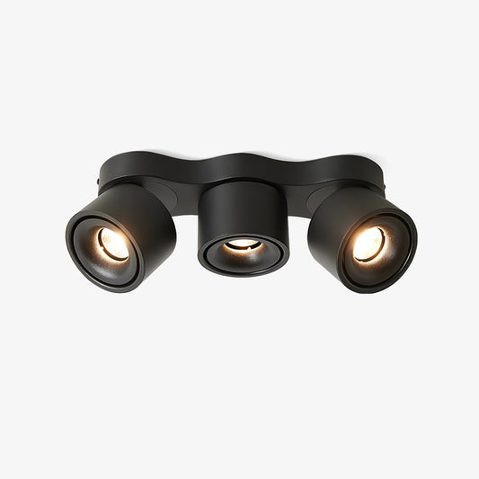 Rotating Ceiling Lamp | Aluminum | 3-Head | Black & White