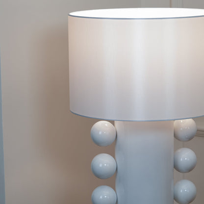 Tiglia Table Lamp | Modern Fabric & Metal | Black or White Finish