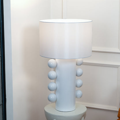 Tiglia Table Lamp | Modern Fabric & Metal | Black or White Finish
