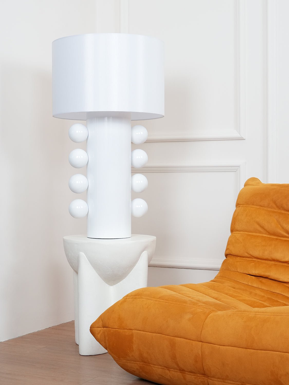 Tiglia Table Lamp | Modern Fabric & Metal | Black or White Finish