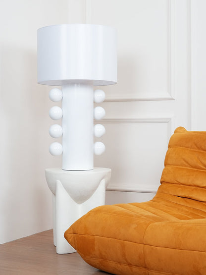 Tiglia Table Lamp | Modern Fabric & Metal | Black or White Finish