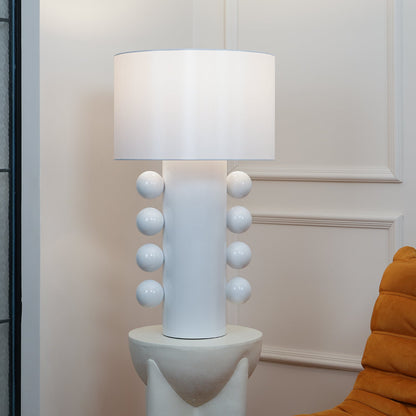 Tiglia Table Lamp | Modern Fabric & Metal | Black or White Finish