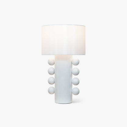 Tiglia Table Lamp | Modern Fabric & Metal | Black or White Finish