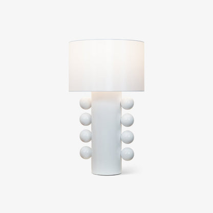 Tiglia Table Lamp | Modern Fabric & Metal | Black or White Finish