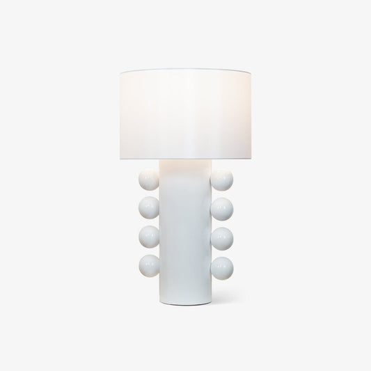 Tiglia Table Lamp | Modern Fabric & Metal | Black or White Finish