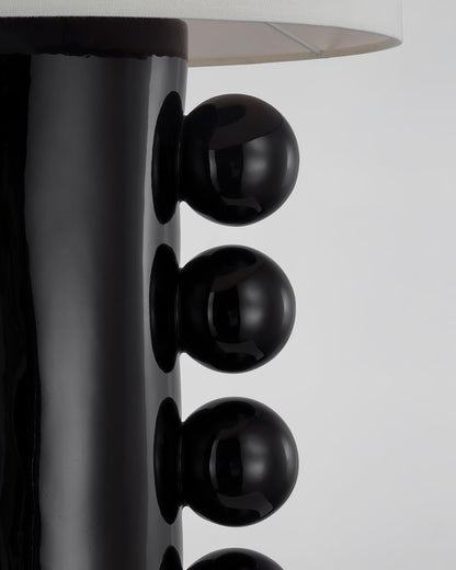Tiglia Table Lamp | Modern Fabric & Metal | Black or White Finish