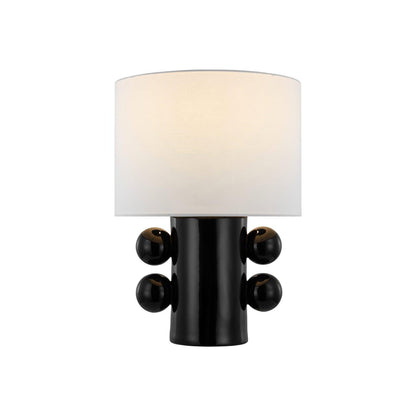 Tiglia Table Lamp | Modern Fabric & Metal | Black or White Finish