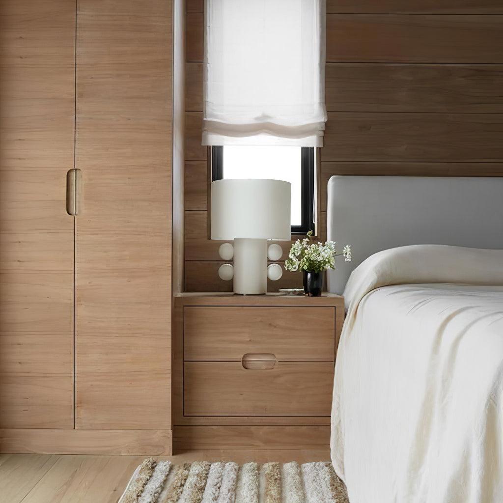 Tiglia Table Lamp | Modern Fabric & Metal | Black or White Finish