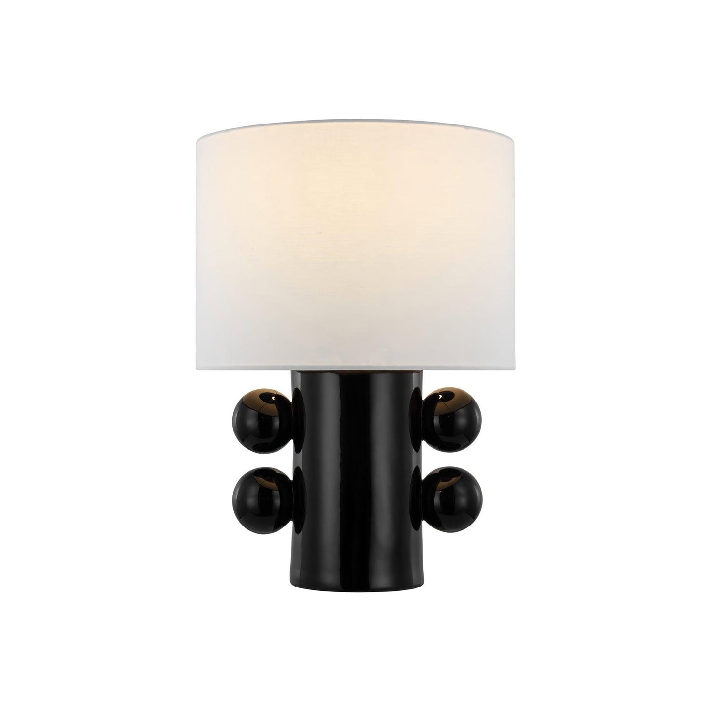 Tiglia Table Lamp | Modern Fabric & Metal | Black or White Finish