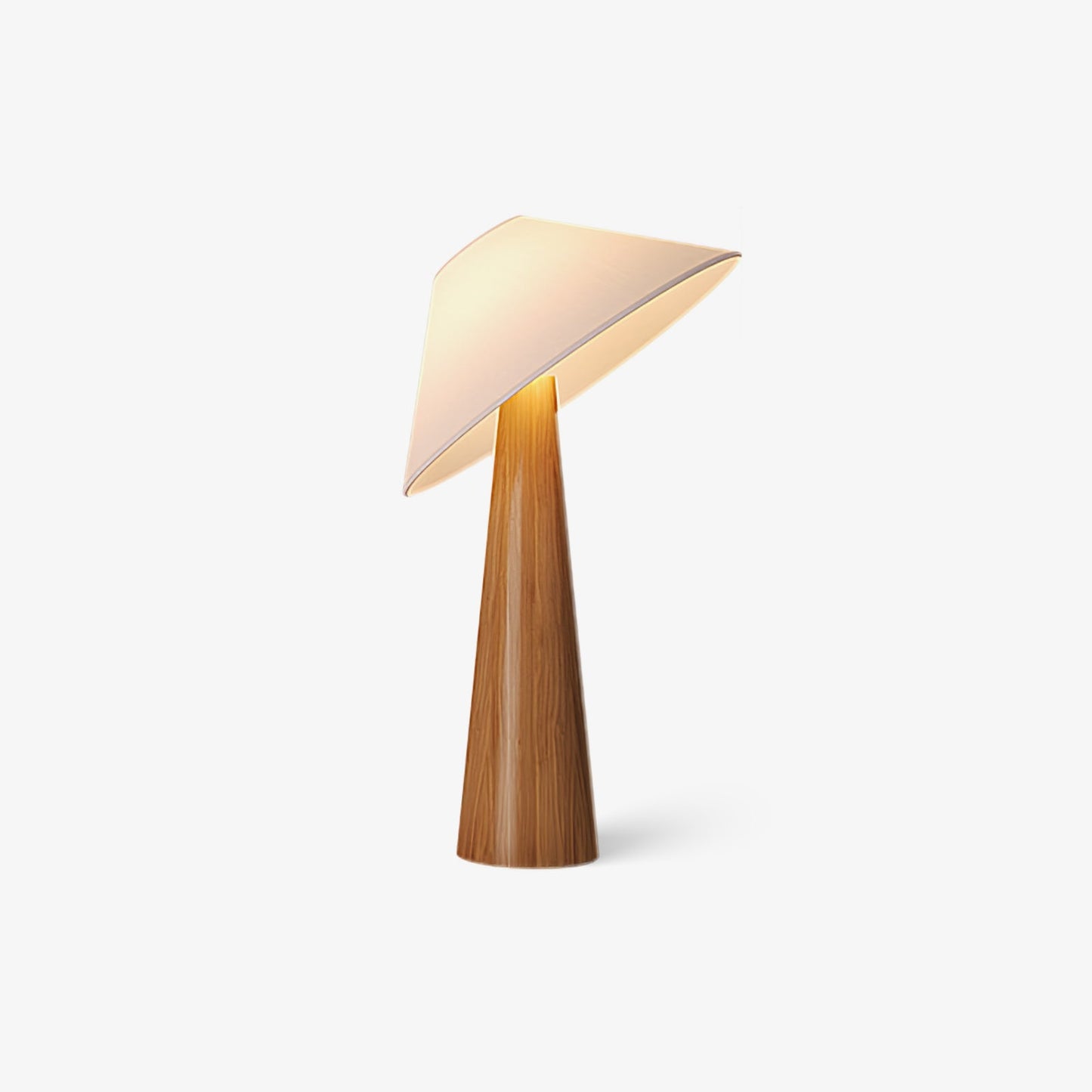 Wooden Table Lamp | Natural Wood & Metal | Beige Shade
