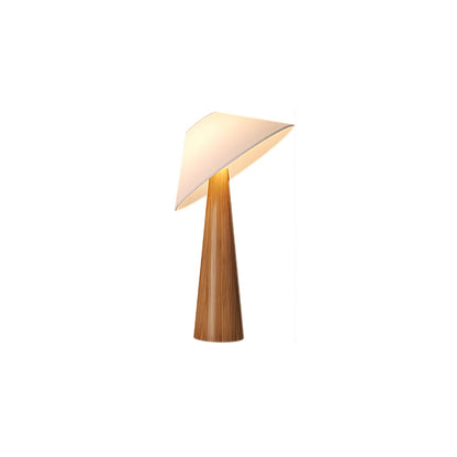 Wooden Table Lamp | Natural Wood & Metal | Beige Shade