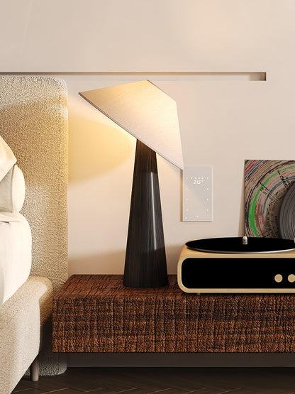 Wooden Table Lamp | Natural Wood & Metal | Beige Shade