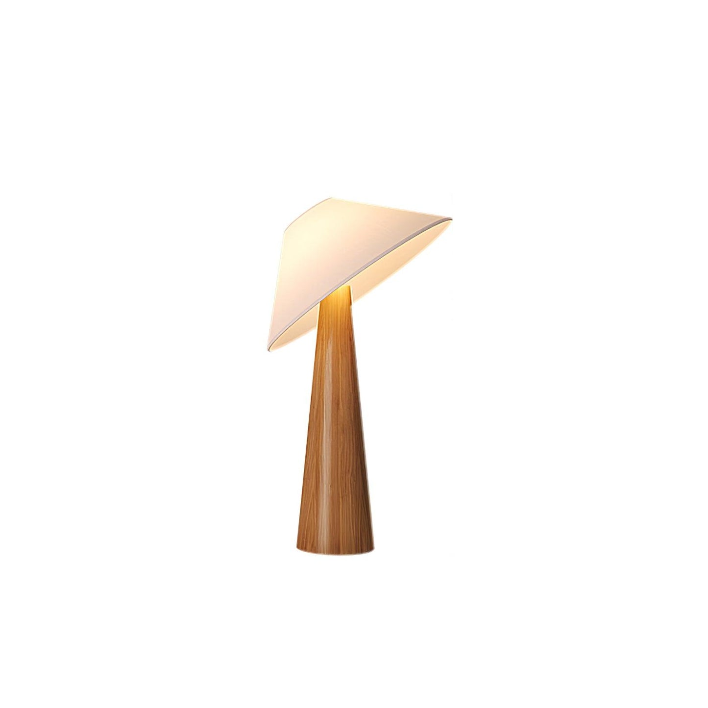 Wooden Table Lamp | Natural Wood & Metal | Beige Shade