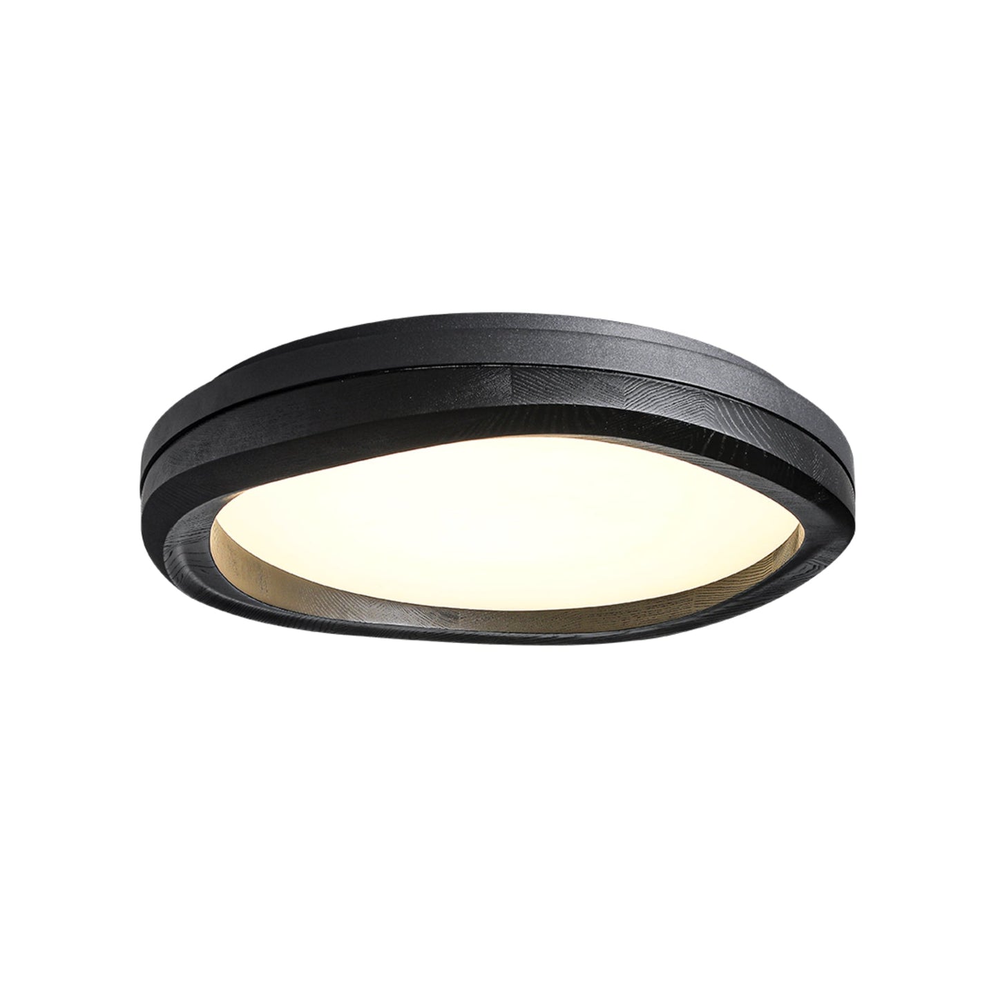 Round Wood Ceiling Lamp | Natural Wood & Metal | 3 Sizes