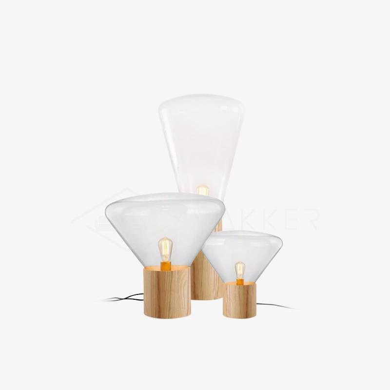Bois Table Lamp | Wooden & Glass | Clear, Smoke Gray, Amber