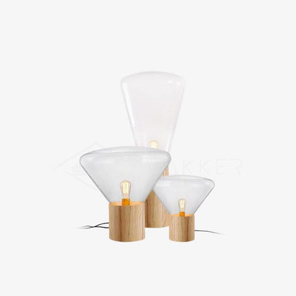 Bois Table Lamp | Wooden & Glass | Clear, Smoke Gray, Amber