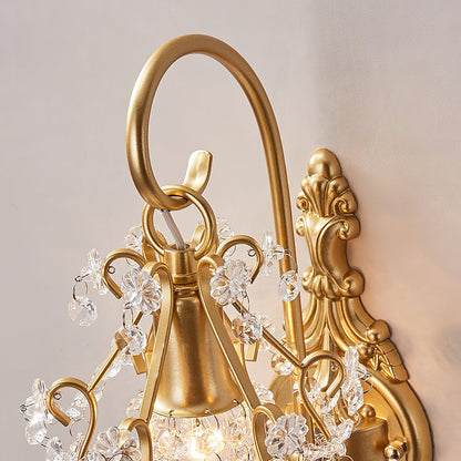Crystal Wall Lamp | Gold Iron & Clear Shade | Modern Design